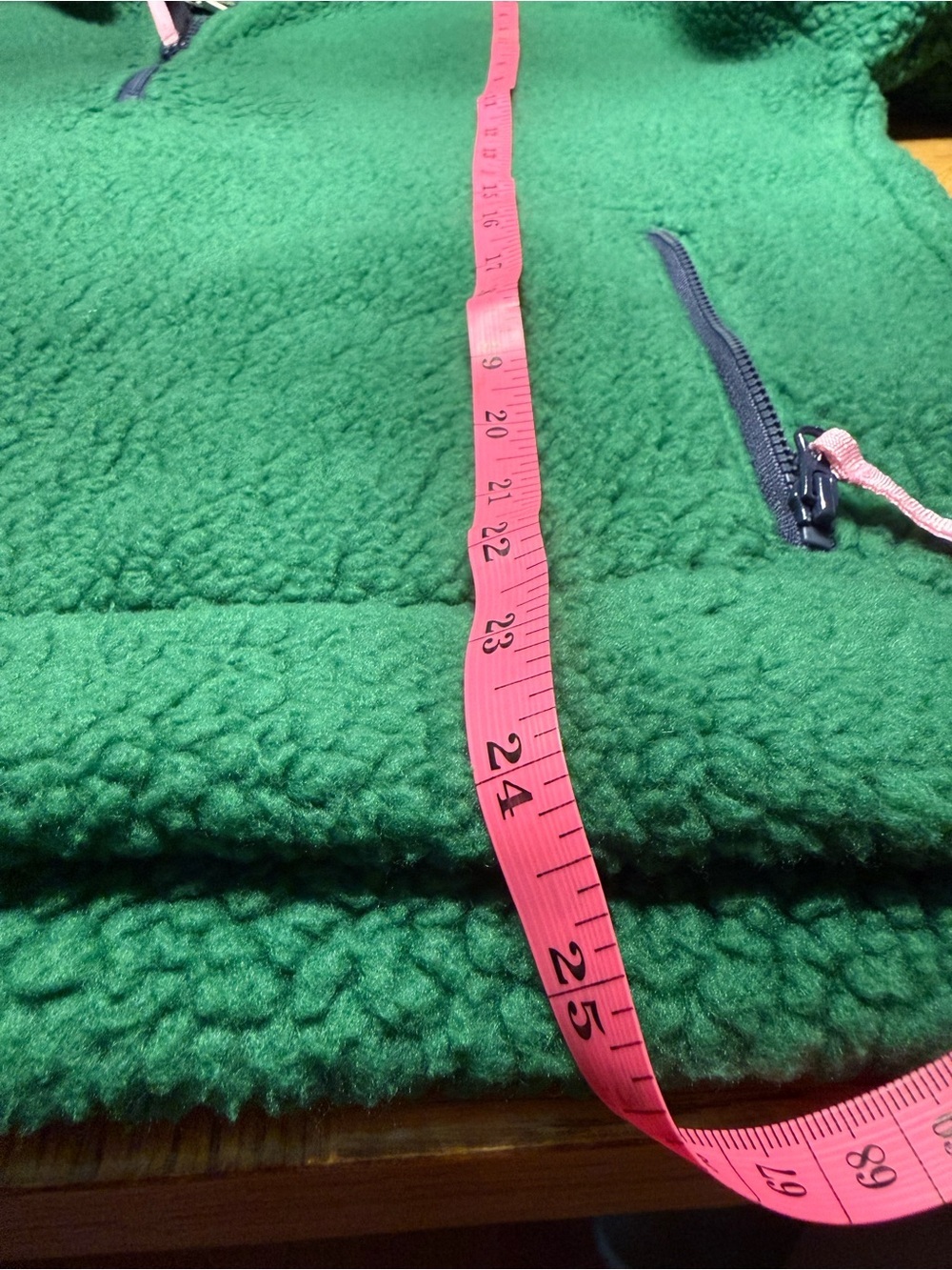 J Crew Polartec Vintage Fleece- Green Pink Accents- Half-Zip Pullover- NWT- L - Picture 7 of 12